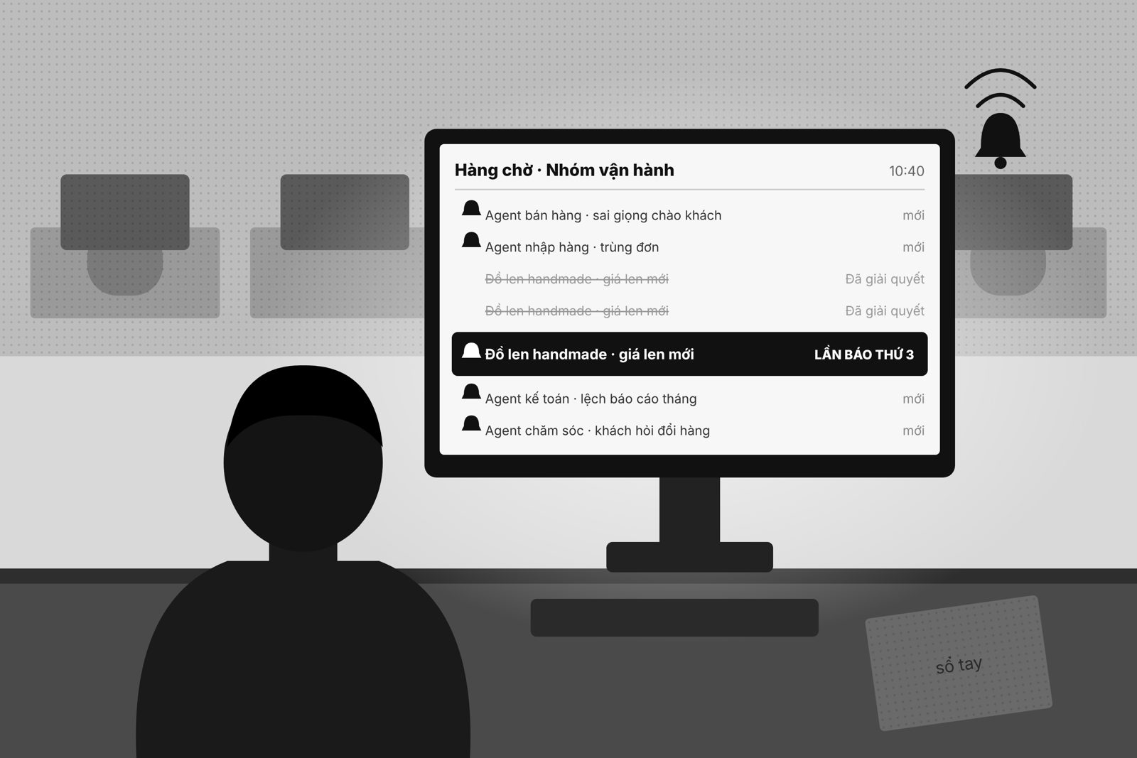 La cola del equipo de operaciones: el tercer aviso