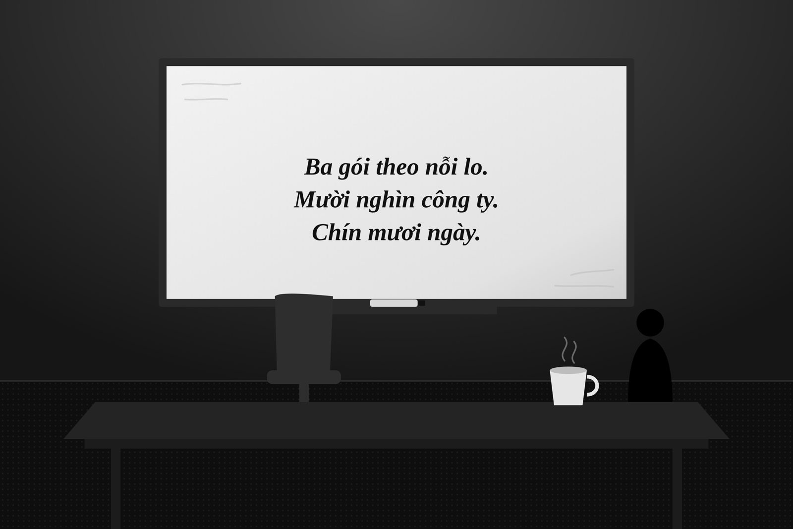 Một dòng trên bảng trắng